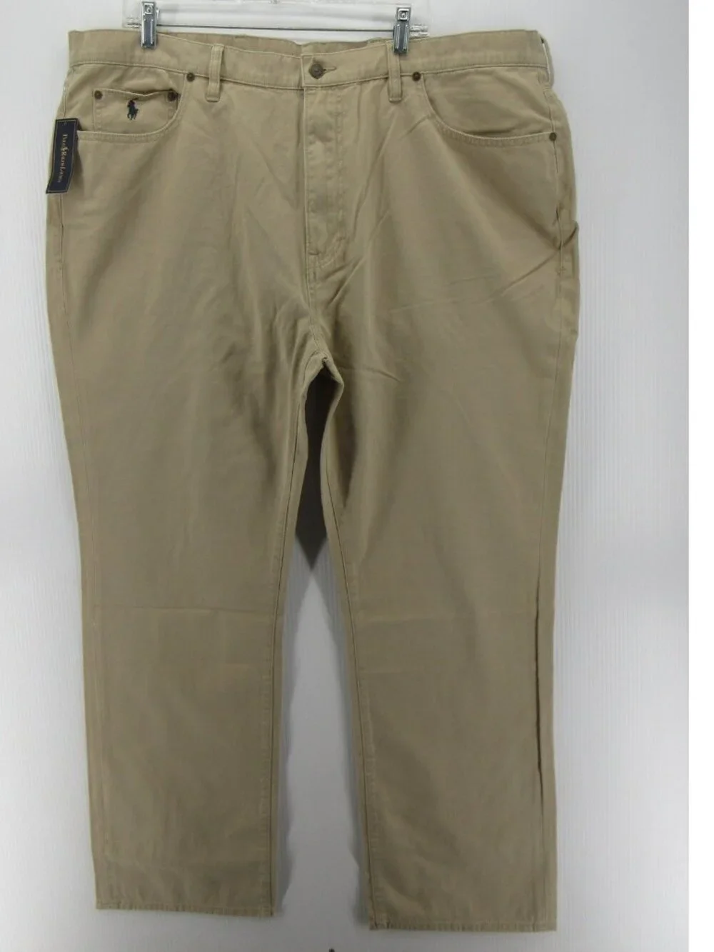 Polo Ralph Lauren Jeans 44x32 Big Khaki Straight Leg Denim Pants Pony